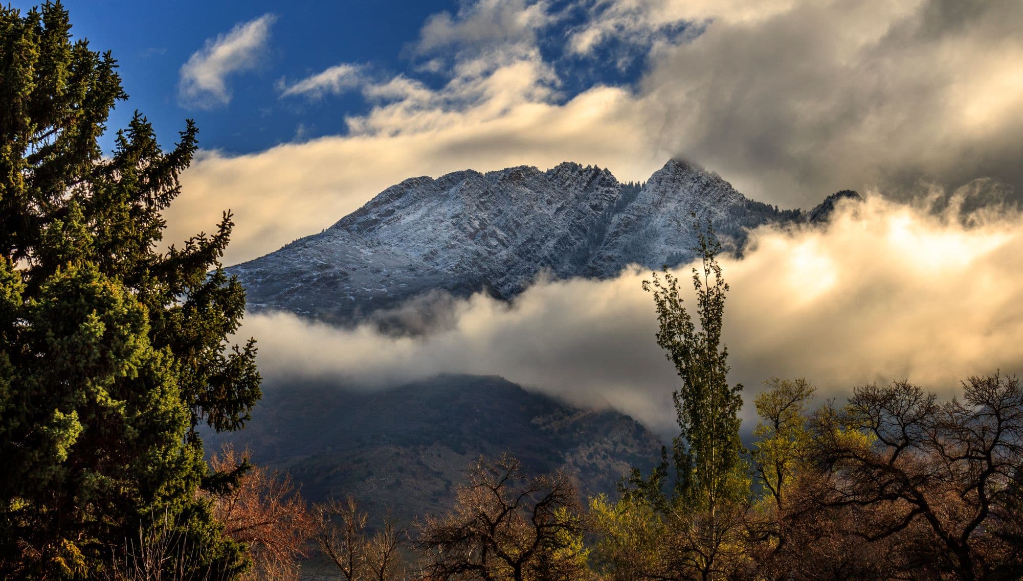 The Wasatch mountains under snow